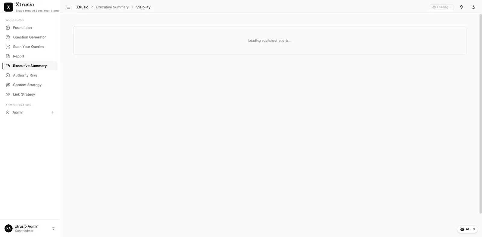 Xtrusio Executive Summary analytics section