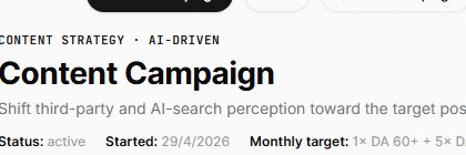 Cropped Xtrusio content campaign view connecting perception gaps with tracked work